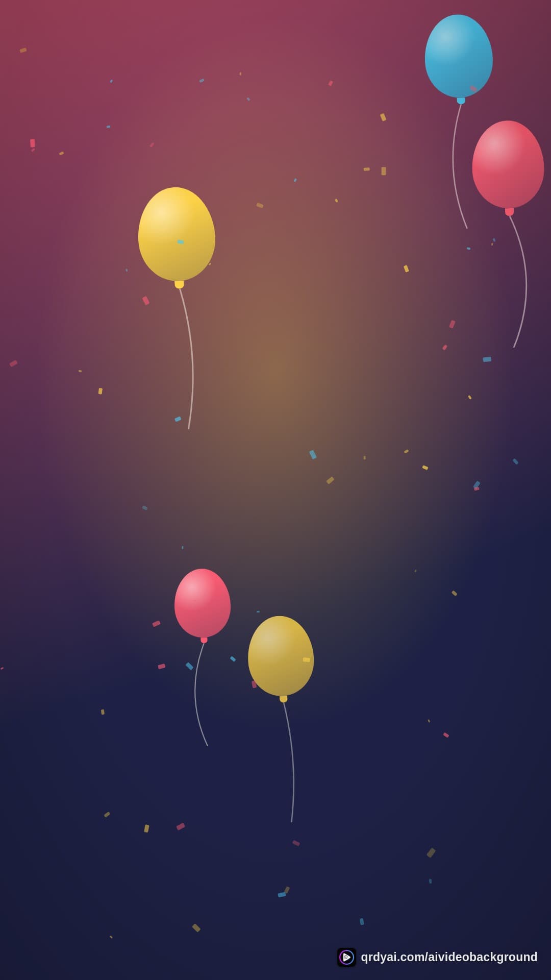 confetti party portrait loop video background preview