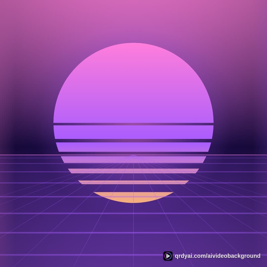 retro sunset drive square loop video background preview