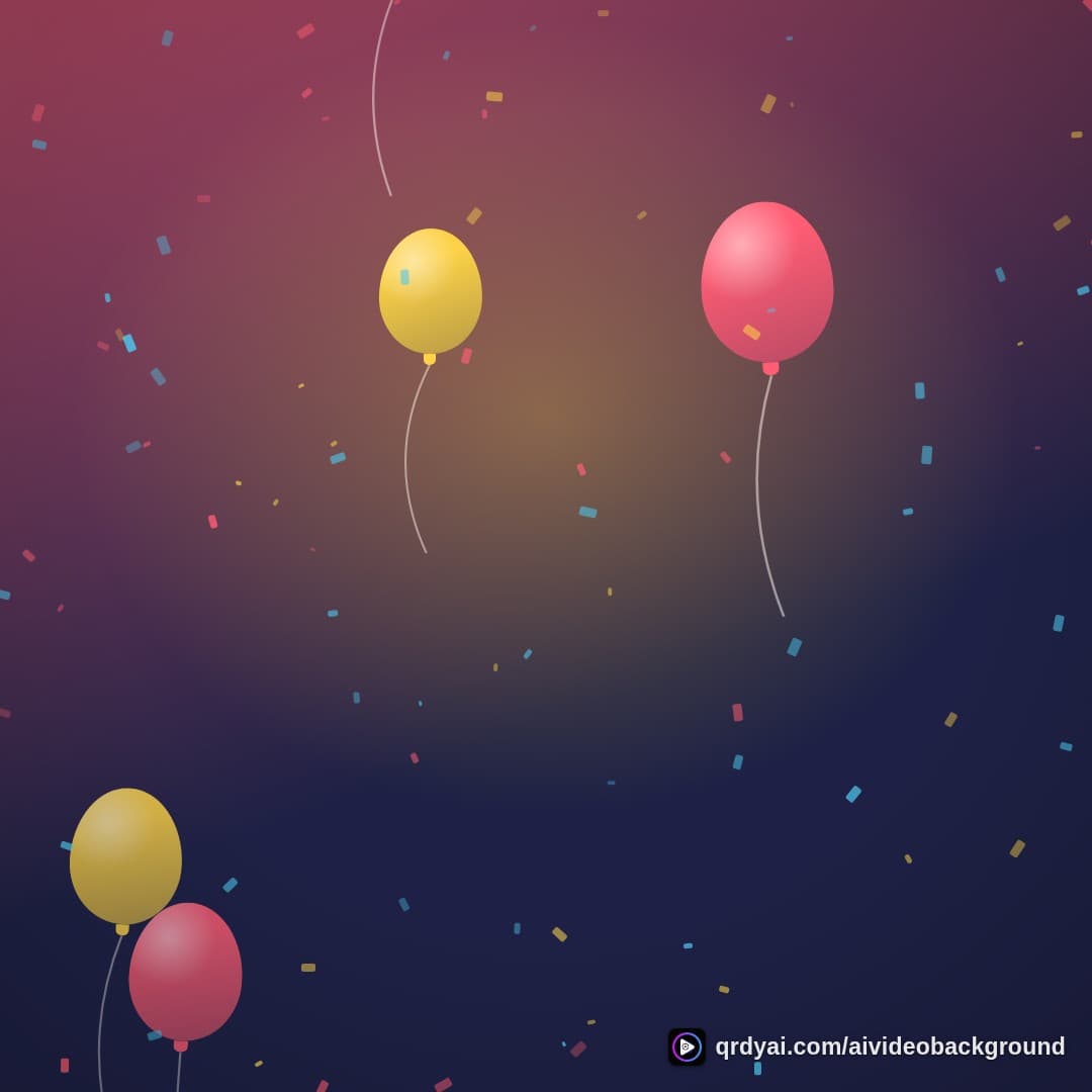 confetti party square loop video background preview
