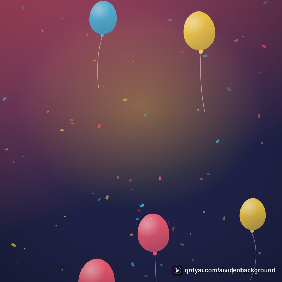 confetti party square loop video background preview