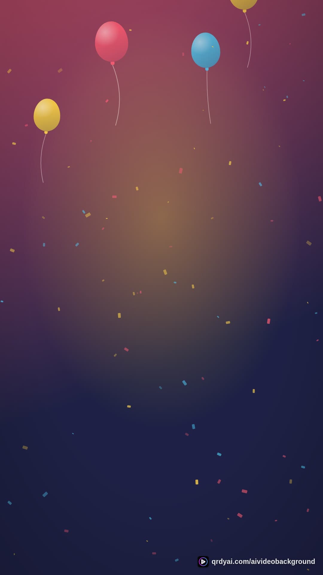 confetti party portrait loop video background preview