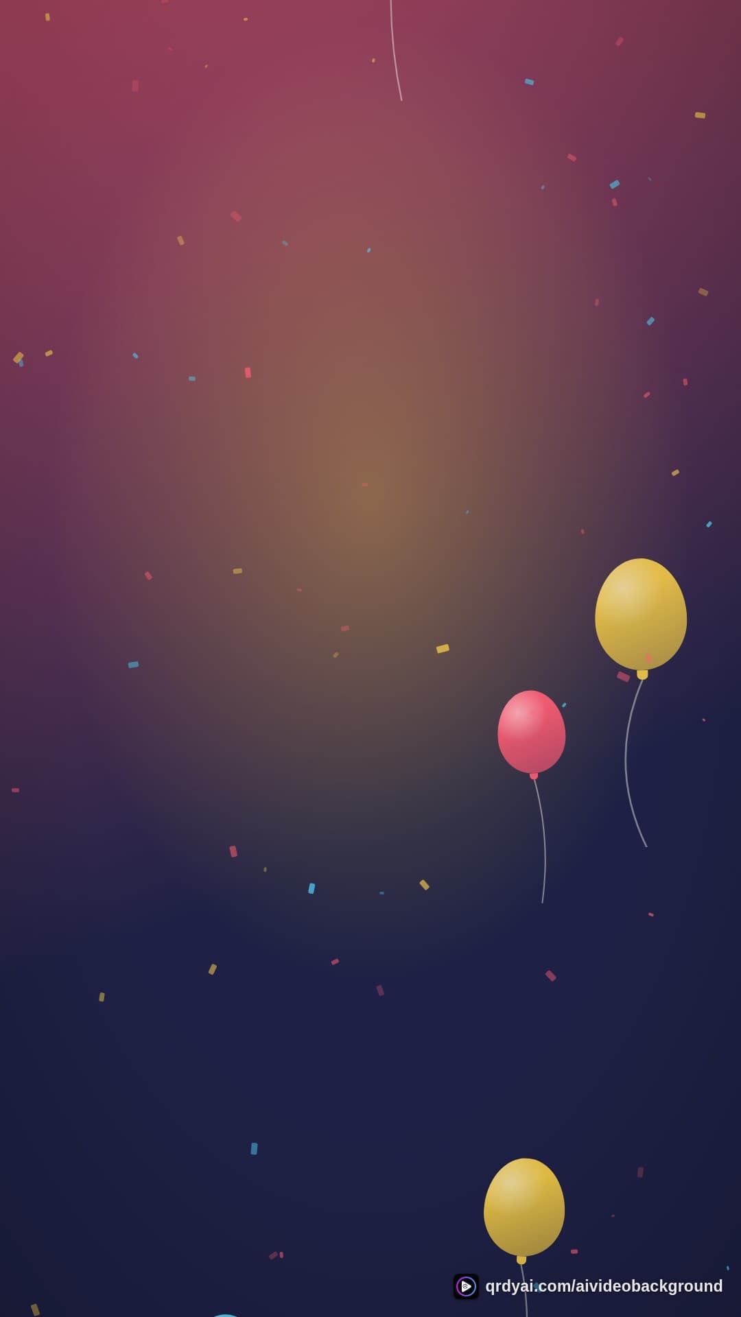 confetti party portrait loop video background preview