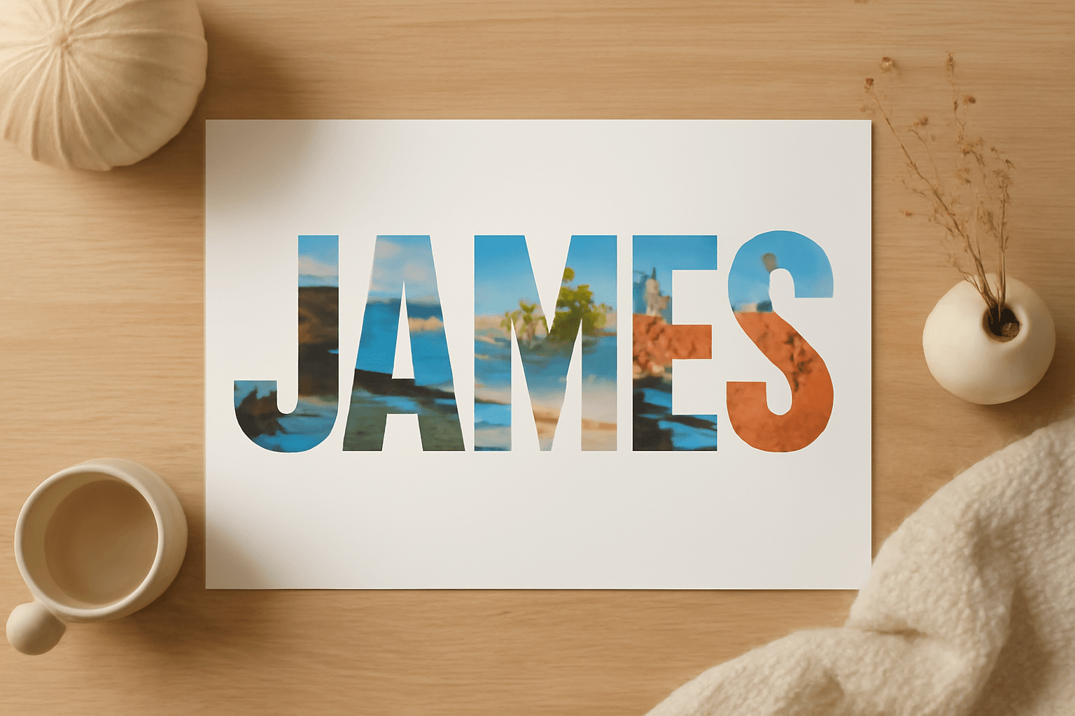 10 Photo Name Art Ideas You Can Make in Canva (Words Filled with Photos)